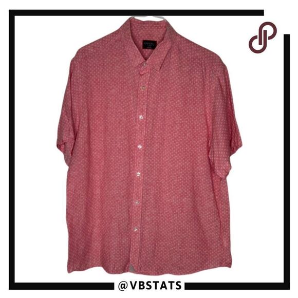 UNTUCKit Linen Shirt Men's XL Rose Pink SS Collared Button Down Chiroubles Top - Picture 1 of 5